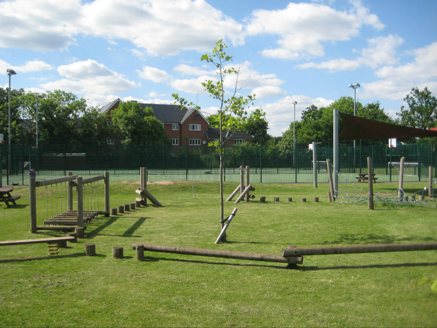 Trim trail and grassy area